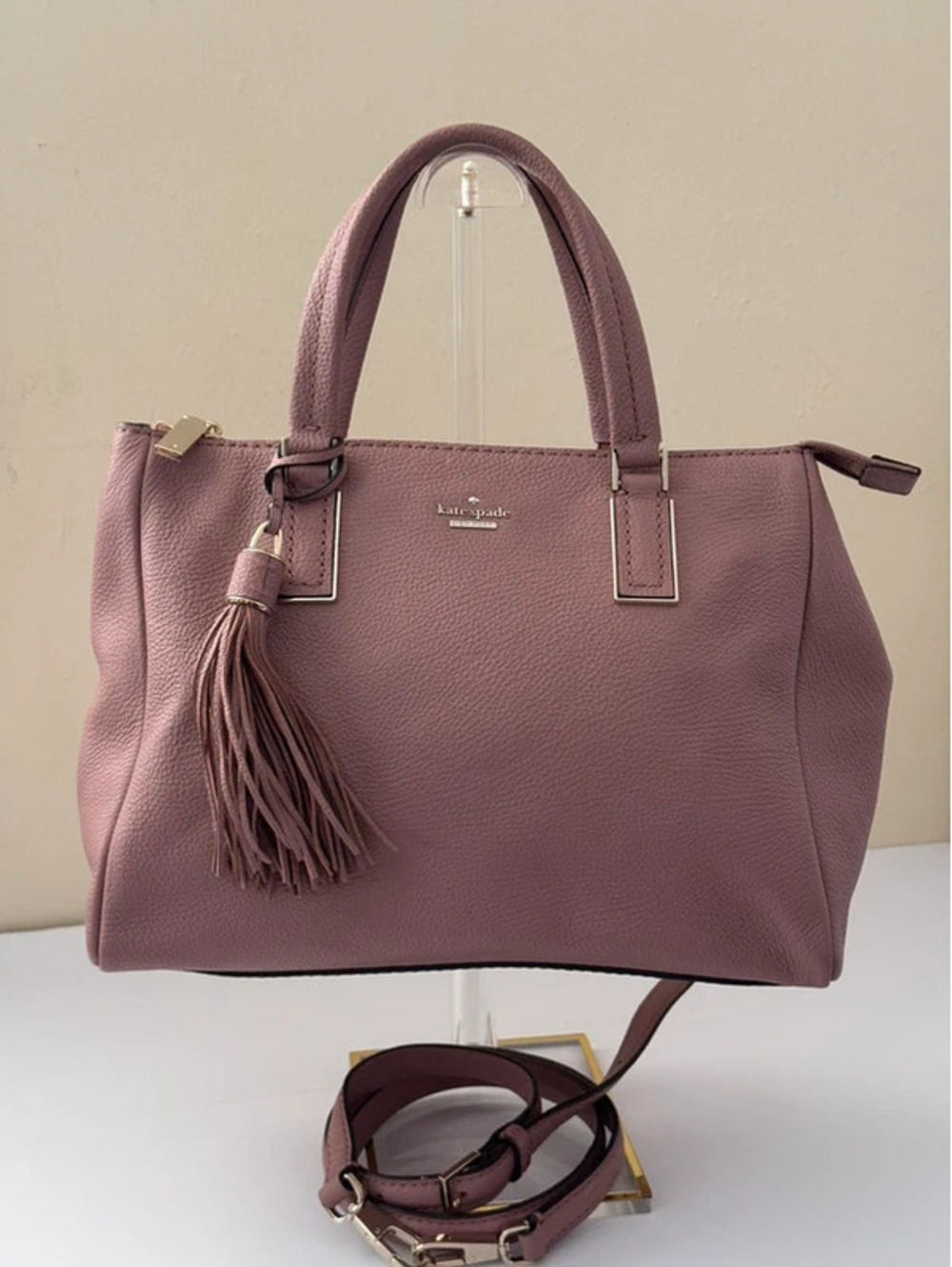 Kate Spade Kingston Drive Small Alena Dusty Peony Leather Satchel Crossbody